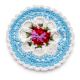 Handcrafted Cotton Yarn Sky Blue Floral Crochet Doily